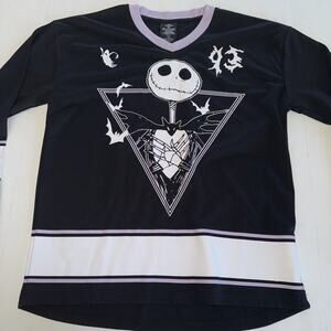Nightmare Before Christmas Jack Skellington 93 Hockey Jersey Purple Black Sz M